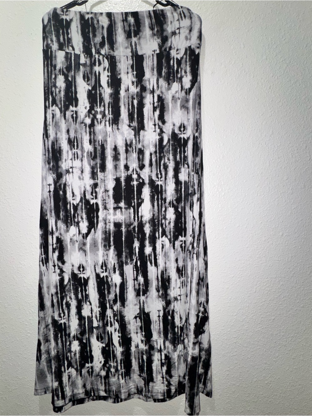 Cynthia Rowley Black & White Tie-Dye Maxi Skirt